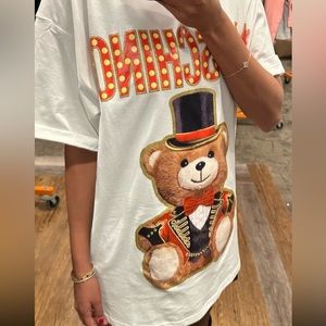 Moschino Ladies Teddy Circus White Cotton T-shirt